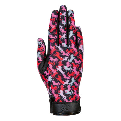 Gants enfants Emily HKM Noir / fuchsia