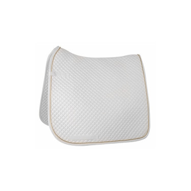 Tapis surpiqué dressage HKM Blanc / doré