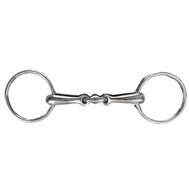 Mors double brisure anatomique 18 mm en inox HKM Mors double brisure anatomique 18 mm en inox HKM