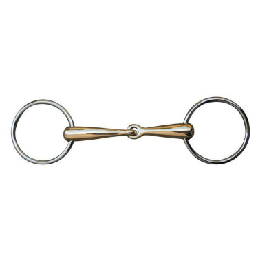 Mors 16 mm maillechort anneaux inox HKM Mors 16 mm maillechort anneaux inox HKM