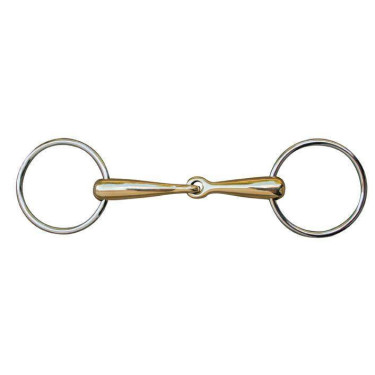 Mors 18 mm en maillechort anneaux inox HKM Mors 18 mm en maillechort anneaux inox HKM
