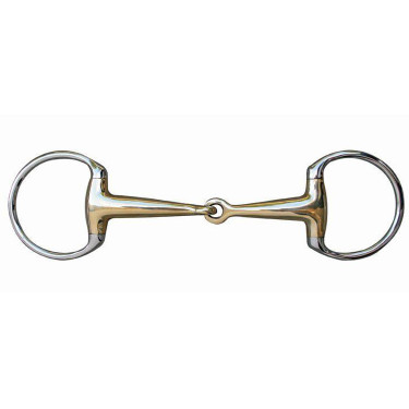 Mors à olive 18 mm maillechort et anneaux inox HKM Mors à olive 18 mm maillechort et anneaux inox HKM