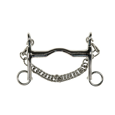 Mors de bride en inox 16 mm chaîne 5 cm HKM Mors de bride en inox 16 mm chaîne 5 cm HKM