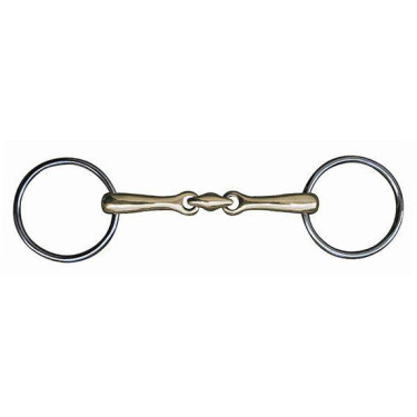 Mors en maillechort double brisure 14 mm HKM Mors en maillechort double brisure 14 mm HKM