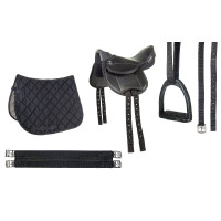 Selle Shetland set Beginner HKM Noir