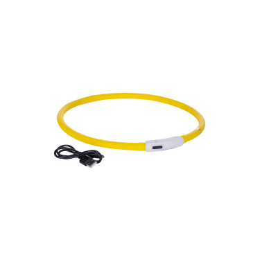 Collier lumineux pour chiens LED HKM Jaune