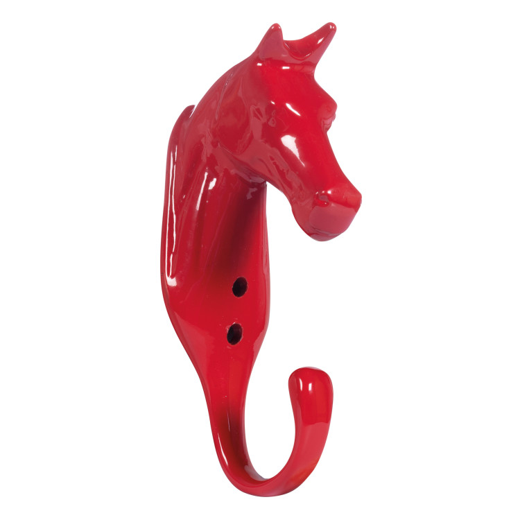 Porte-bridon tête de cheval en aluminium HKM