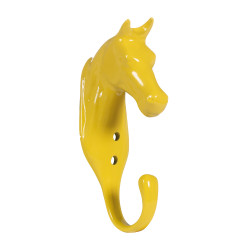 Porte-bridon tête de cheval en aluminium HKM Jaune