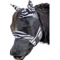 Masque anti-mouches Zebra Shetty HKM Noir / blanc
