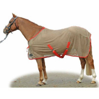 Couverture anti-mouches Santos HKM Beige / rouge Couverture anti-mouches Santos HKM Beige / rouge