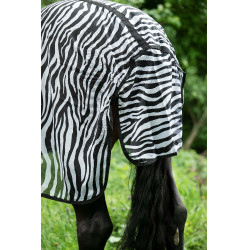 Couverture et couvre-cou anti-mouches Zebra HKM Blanc / noir Couverture et couvre-cou anti-mouches Zebra HKM Blanc / noir