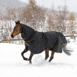 Couverture Bucas Irish Turnout Big Neck Light 50g Noir / doré