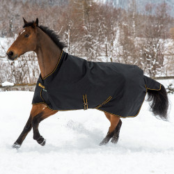 Couverture Bucas Irish Turnout High Neck Light 50g Noir / doré Couverture Bucas Irish Turnout High Neck Light 50g Noir / doré