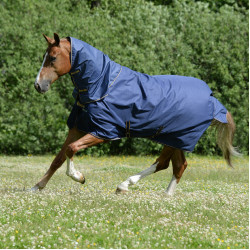 Couverture Bucas Irish Turnout Medium 150g 1200D Marine / doré Bleu