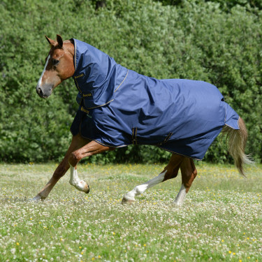 Couverture Bucas Irish Turnout Medium 150g 1200D Marine / doré Bleu