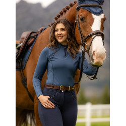 Ceinture LeMieux avec inserts en suédine Marron