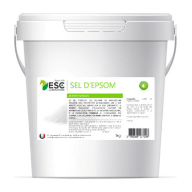 Sel d’epsom Sulfate De Magnésium Cheval ESC Laboratoire