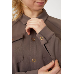 Veste-chemise Alyssa femme Horze Marron gris fer