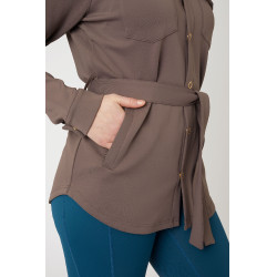 Veste-chemise Alyssa femme Horze Marron gris fer