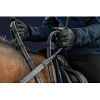 Rênes Caoutchouc 1/2 Avec 7 Arretoirs Dy'on Noir