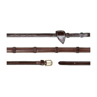 Rênes Caoutchouc 1/2 Avec 7 Arretoirs Dy'on Marron