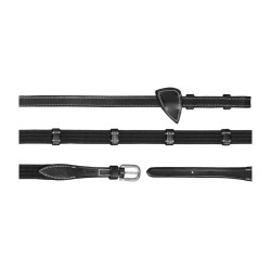 Rênes Tissu 5/8 Avec 9 Arretoirs Dy'on Noir