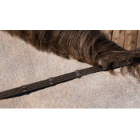 Rênes Tissu 5/8 Avec 9 Arretoirs Dy'on Marron