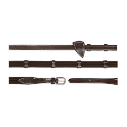 Rênes Tissu 5/8 Avec 9 Arretoirs Dy'on Marron