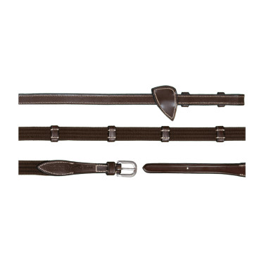 Rênes Tissu 5/8 Avec 9 Arretoirs Dy'on Marron