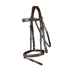 Bridon Muserolle Combinée Avec Mousqueton Dy'on Marron