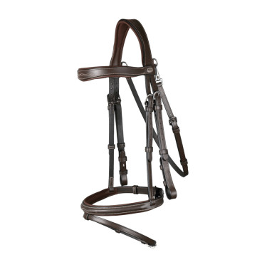 Bridon Muserolle Combinée Avec Mousqueton Dy'on Marron