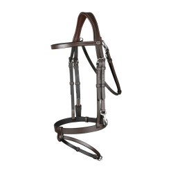 Bridon Cuir Plat Avec Mousquetons Dy'on Marron Bridon Cuir Plat Avec Mousquetons Dy'on Marron