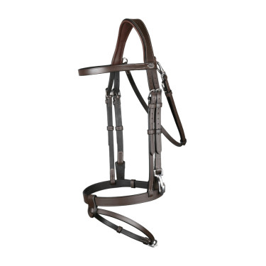 Bridon Cuir Plat Avec Mousquetons Dy'on Marron Bridon Cuir Plat Avec Mousquetons Dy'on Marron