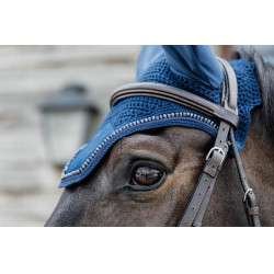 Bonnet Wellington Velvet Pearls Kentucky Bleu marine