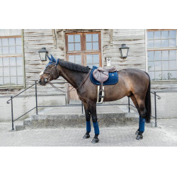 Bonnet Wellington Velvet Pearls Kentucky Bleu marine