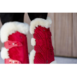 Guêtres Bamboo Élastique Velvet mouton vegan Kentucky Rouge Guêtres Bamboo Élastique Velvet mouton vegan Kentucky Rouge