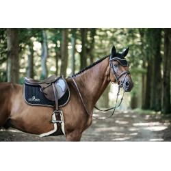Tapis de selle Fishbone Leather jumping Kentucky Noir