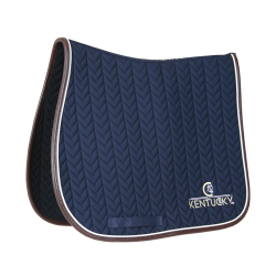 Tapis de selle Fishbone Leather jumping Kentucky Bleu marine