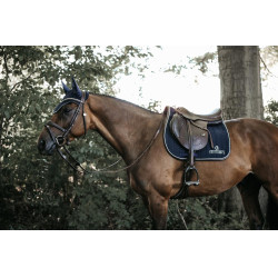 Tapis de selle Fishbone Leather jumping Kentucky Bleu marine