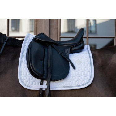 Tapis de selle Glitter Rope dressage Kentucky Blanc