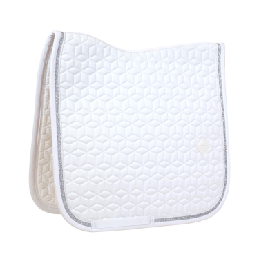 Tapis de selle Glitter Rope dressage Kentucky Blanc