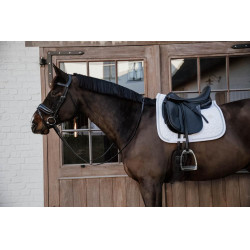 Tapis de selle Glitter Rope dressage Kentucky Blanc