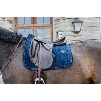 Tapis de selle Velvet Pearls dressage Kentucky Bleu marine