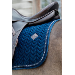 Tapis de selle Velvet Pearls dressage Kentucky Bleu marine