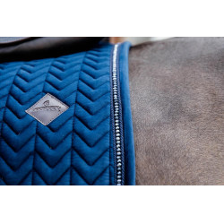 Tapis de selle Velvet Pearls dressage Kentucky Bleu marine