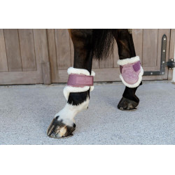 Protège-boulet jeunes chevaux Velvet mouton vegan Kentucky Vieux rose