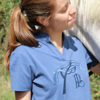 Polo Iliana Pénélope Bleu / gris Polo Iliana Pénélope Bleu / gris