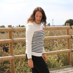 Pull Pénélope x Saint James Maelle Ecru / marine / rouge Motifs Pull Pénélope x Saint James Maelle Ecru / marine / rouge Motifs