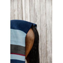 Couverture Séchante Carré Heavy Stripes Kentucky Marine Bleu marine