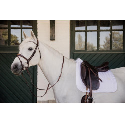 Tapis de selle Fishbone dressage Kentucky Blanc